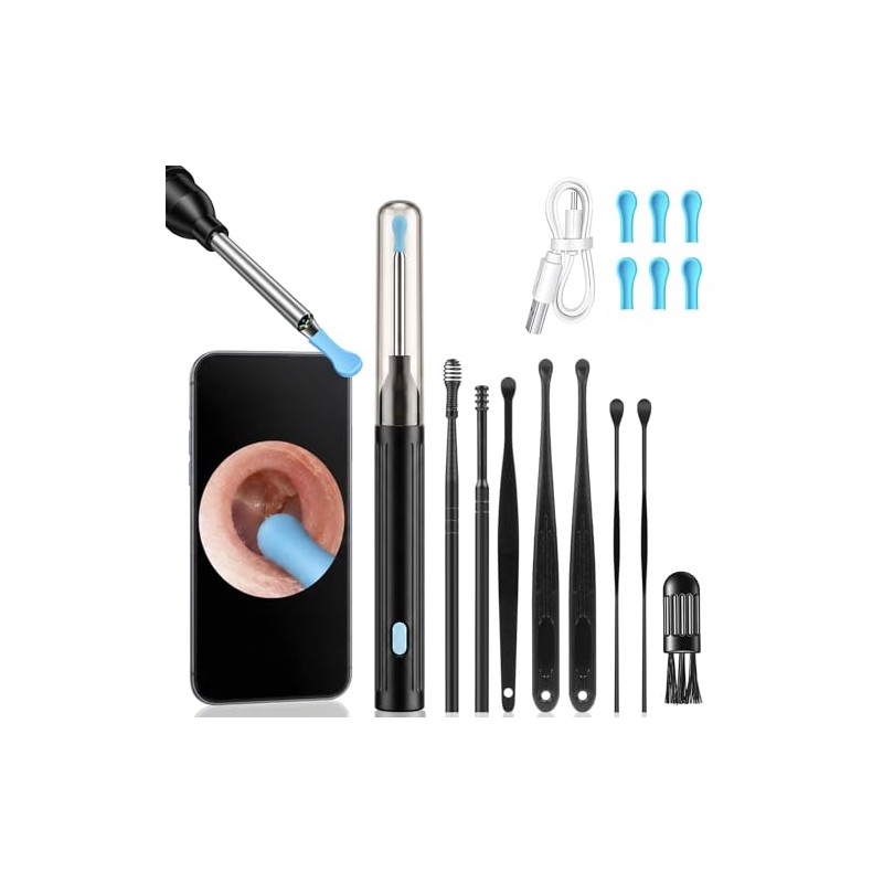 Ear Wax Removal Kit with Camera, 1080P Wireless Ear Cleaner
