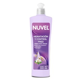 Nuvel Crema para Peinar Anti Frizz con Ácido Hialurónico y Proteína de Seda 300ml  Hidratación Profunda, Brillo y Suavidad  Para Todo Tipo de Cabello 