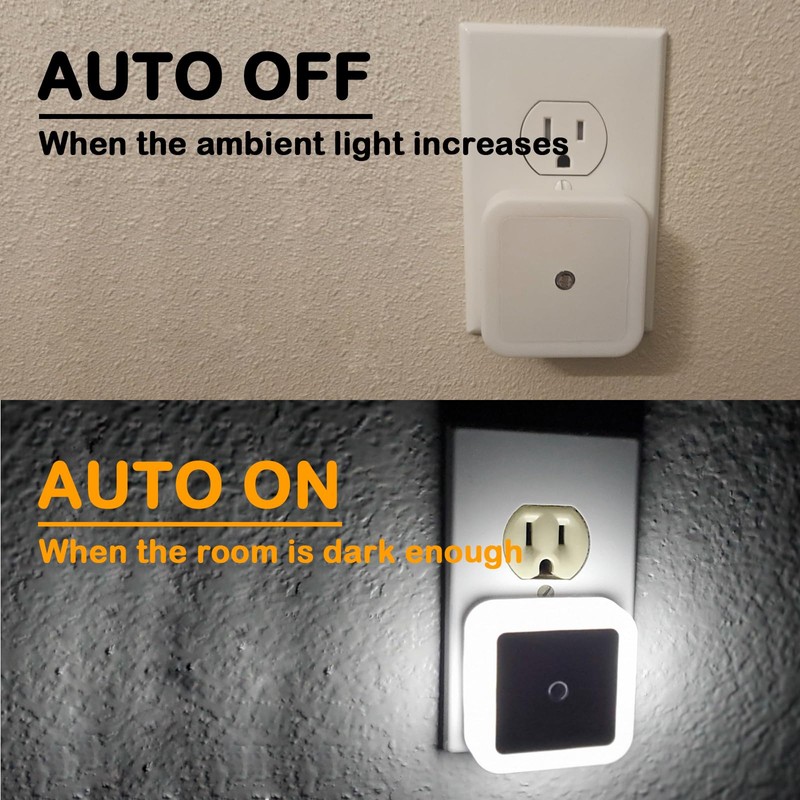 LED Night Light Plug-in Smart Dusk to Dawn Sensor Night
