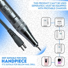 ElliePro 35.000RPM with 2 Pin Jack Professional Nail Drill Machine - Hand Drill for Nails - Nail Drill Cord Replacement