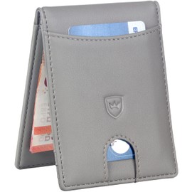 Kronenschein® Premium Men's Wallet with Money Clip, RFID Slim Wallet, Credit Card Case Gk-05, grey
