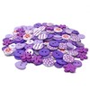 150-Piece Purple Mix Wooden, Acrylic, and Resin Buttons for Artistic