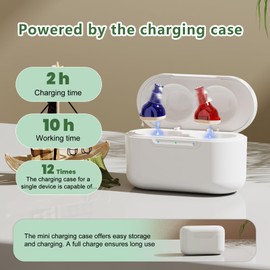 Rechargeable Hearing Aids for Seniors with Advanced Noise Cancellation - Invisible Not Amplifier True Hearing Aids with Charging Case