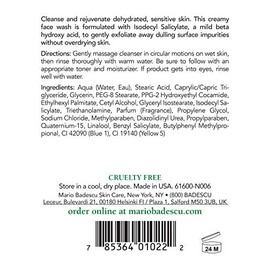 Mario Badescu Jabn en crema Keratoplast  Limpiador facial diario sin aceite con BHA para una exfoliacin suave  Elimina maquillaje, grasa y impurezas  