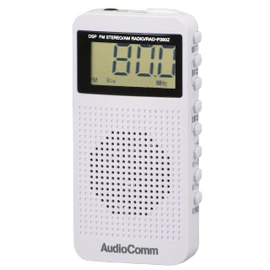 Ohm Wide FM/AM Pocket Radio (White) AudioComm Ohm Rad – p390z – W