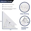 TRIANGLE ADJUSTABLE CLEAR ACRYLIC 8 INCH WITH INKING EDGE