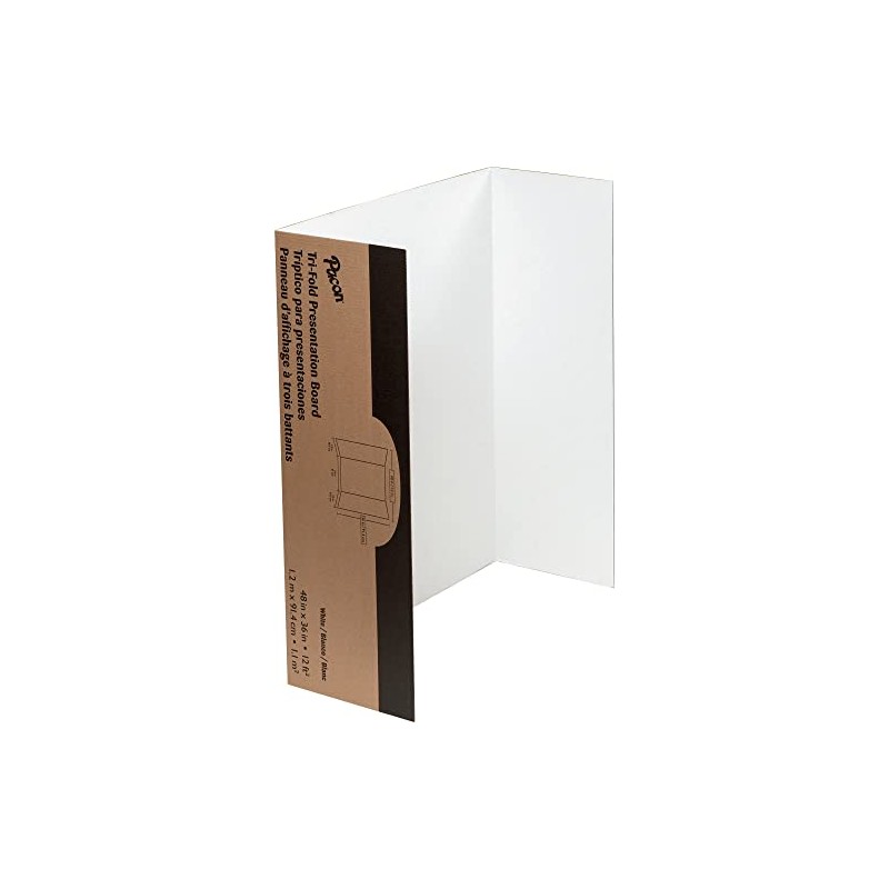 Pacon Tri-Fold Presentation Board, 40"X28", Pack of 8, White,