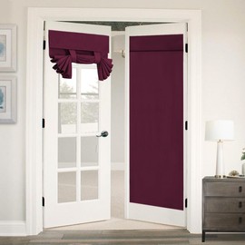 Flamingo P Tricia Window Door Curtains, Burgundy Blackout Curtain Rod Pocket, Single Panel, 26 x 68 Inches