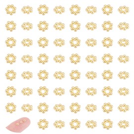 UNICRAFTALE 80pcs Stainless Steel Spacer Beads Flower Spacer Beads Mini Metal Beads Golden Daisy Beads Flower Shaped Loose Beads Accessories for Bracelets Necklaces Jewelry Making