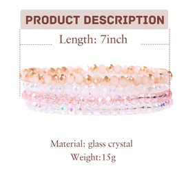 LOCCY Women's Crystal Beads Bracelet Multilayer Stones Bracelet Boho Fashion Jewellery Bracelet Women Black, crystal beads, No Gemstone