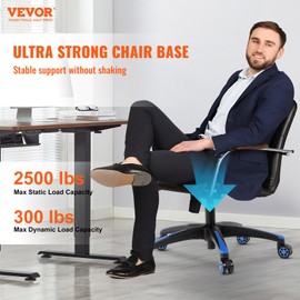 VEVOR Office Chair Base Replacement, 28", 2500 lbs Static Load, Heavy Duty Universal Computer Desk Chair Stool Base Part with 5 Casters and Reinforced Legs, Desk Chair Base Replacement, Black + Blue