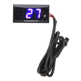 Motorcycle Water Thermometer, Digital Temperature Meter, Thin M10 Sensor Thread, Motorcycle Temperature Meter Indicators, 12 V LCD with 22 mm Adapter for Most Motorcycles