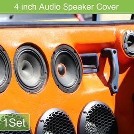 X AUTOHAUX 4" Speaker Grills Cover Mesh Round with Mounting Screws Iron ABS White - Pack of 1