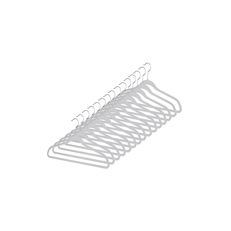 Whitmor Flocked Suit Hangers Set of 15 Glacier Gray