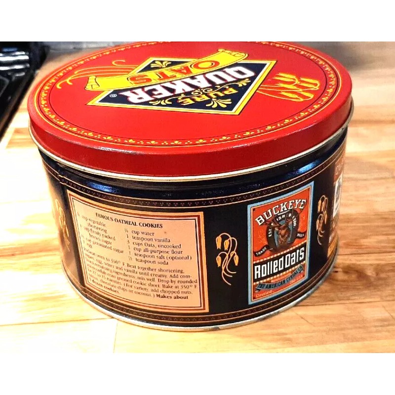 Quaker Oats Collector’s Tin 1982 Limited Edition W/Recipes Vintage New
