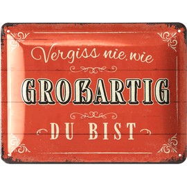 LANOLU Retro Tin Sign with Sayings Funny – Forget Never Like Great to Be – Vintage Metal Sign as a Gift Girlfriends Farmhouse Decoration – Shabby Chic Decorative Metal Domed 15 x 20 cm