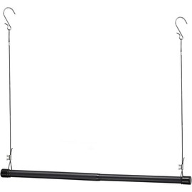 Hanging Closet Rod,15-40 Inch Adjustable Closet Hanging Organizer,35 Inch Height Space-Saving Clothes Hanging Bar,Black Closet Rod Extender (2P)… - Color: 1P, Size: 15-50 inch