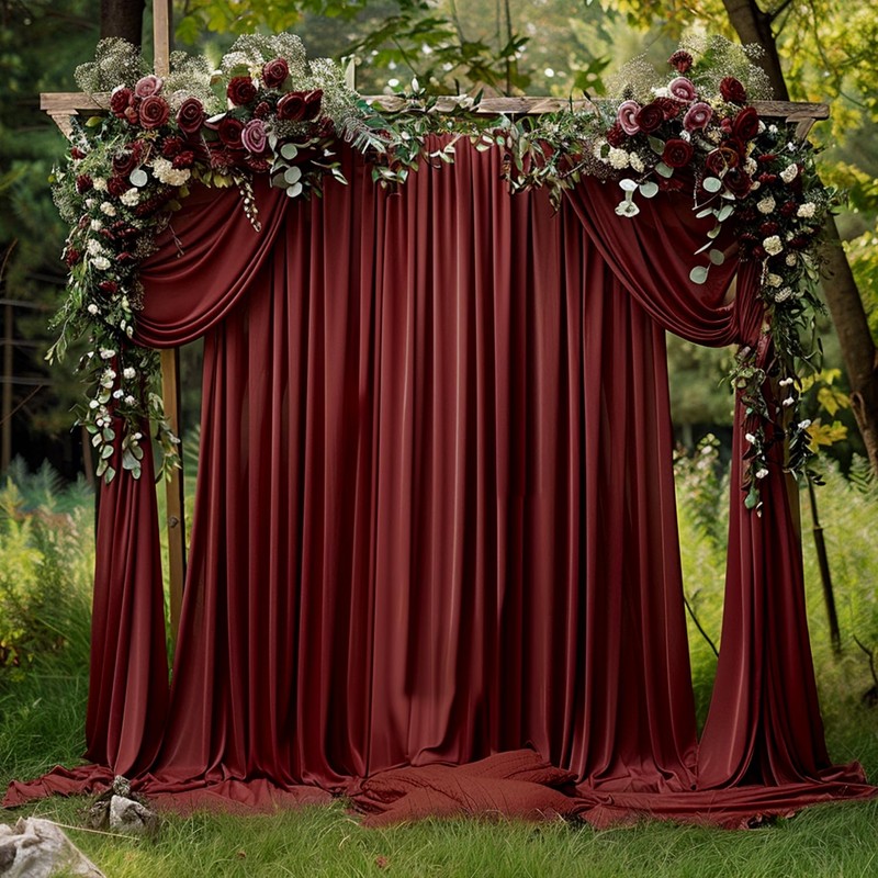 KUKUSOUL 10x10FT Wedding Curtain Backdrop Burgundy Curtains for Parties Wedding