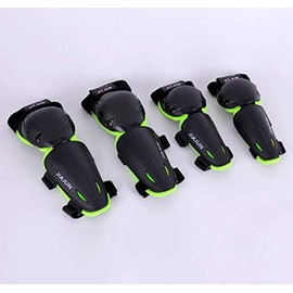 Seahouse Kids Dirt Bike Knee Elbow Pads Shin Guards Youths Protective Gear Set 4pcs for Sports (Green)