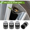 Tapones decorativos para válvula de neumático, color negro, 7 x