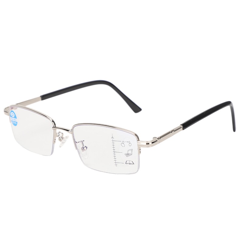 Metal Multifocal Fatigue Relief Reading Glasses Anti Blue Rays Presbyopic