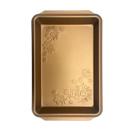 Gibson Home Country Kitchen Embossed Carbon Steel 19 Inch Roaster Pan in Copper