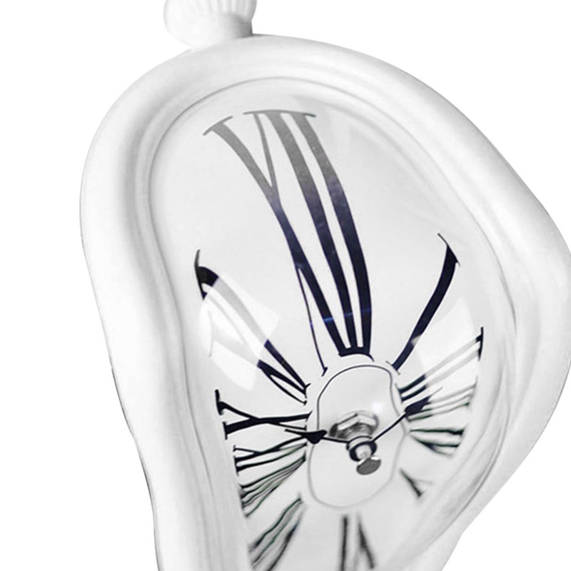 Melting Clock Plastic Retro Decorative Electroplated Metal Paint Desk Table