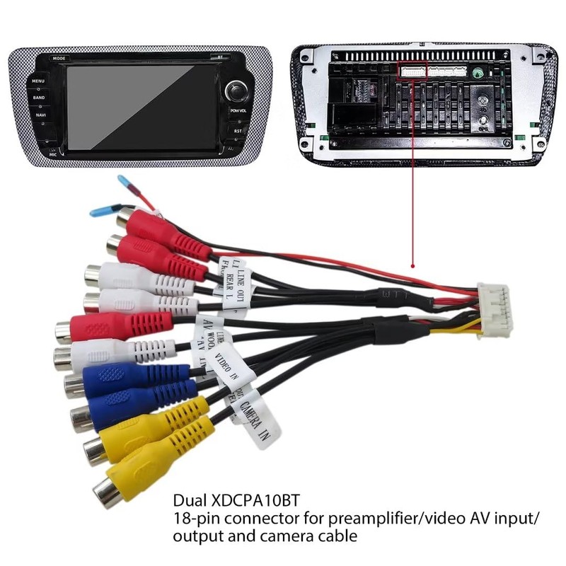 XDCPA10BT Car Radio Wire Harness Connector for Dual XDCPA10BT Receiver