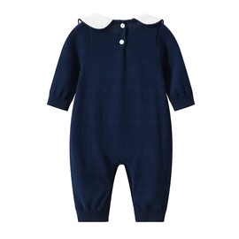 Auro Mesa Baby & Little Boy Girl Peter Pan Collar Knit Sweater Romper Outfit Clothes Twin Baby Clothing Jumpsuit Boutique 0-18M