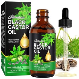 Aceite de ricino, aceite de ricino negro jamaicano orgánico 100% puro, aceite de masaje, aceite esencial, nutre el cuero cabelludo, aceite natural par