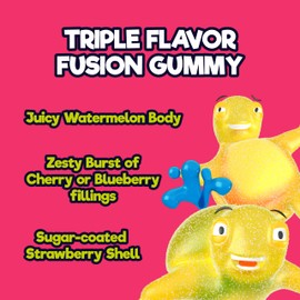 ChewzMe Tangy Turtlz Gummies, Individually Wrapped Turtle Shaped Jelly-Filled Gummy and Chewy Candy in Assorted Flavors, 8.46 Ounce (Pack of 1)