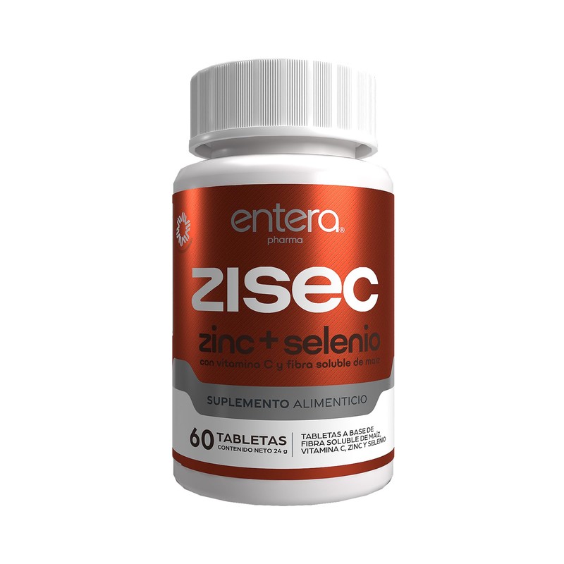 Entera | ZISEC, Zinc, Selenio y Vitamina C, 60 tabletas