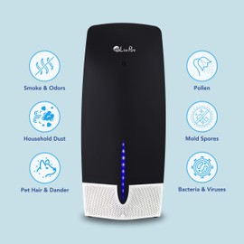 LivePure True HEPA Air Purifier w/Granular Carbon Insert, LP470THP-BLK, Black