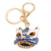 6pcs Lion Dance Keychains Cute Funny Exquisite Metal Rhinestone Chinese
