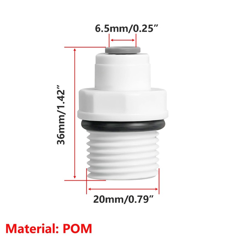 Ctyjia 2 Pcs Pushfit Straight Connector, 1/2" Male Thread/Female Thread