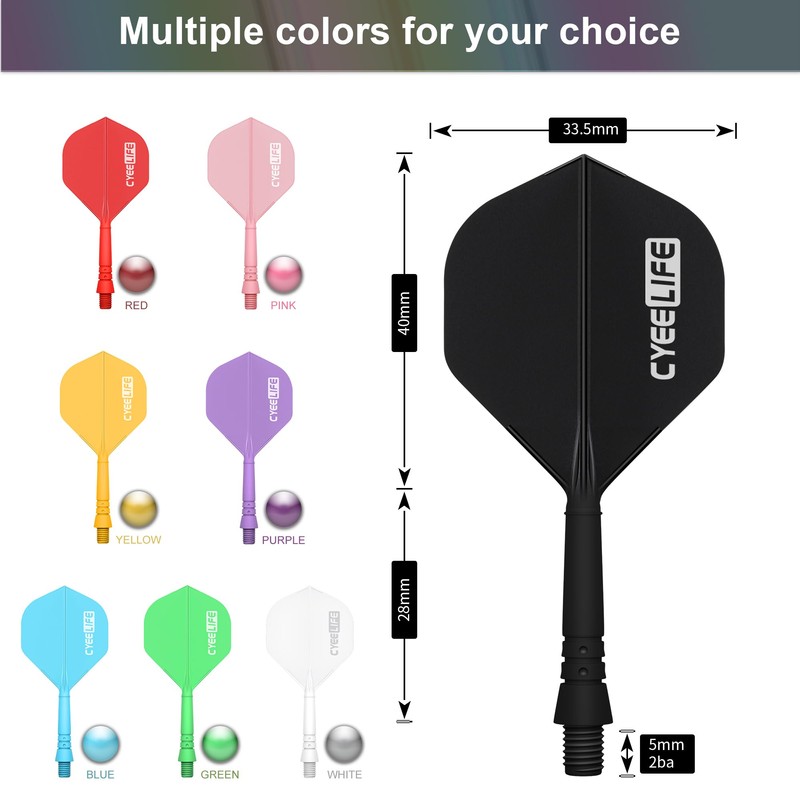 CyeeLife 6 Packs Integrated Dart Flights and Shafts,one Piece Accessory-Red