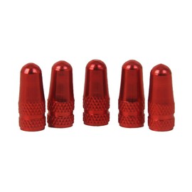 Kondolen Bicycle Presta Wheel Rim Tire Air Valve Cap Dust Cover 5 Piece Replacement Supplies Red
