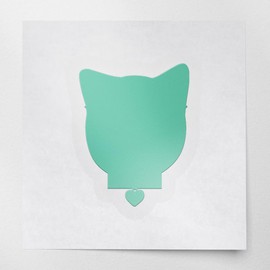 Decal Stickers of cat (Mint) (Set of 2) Premium Waterproof Decal Stickers for Laptop Phone Accessory Helmet Car Window Mug Tuber Cup Door Wall Decoration - BICVER1c72300MI0124