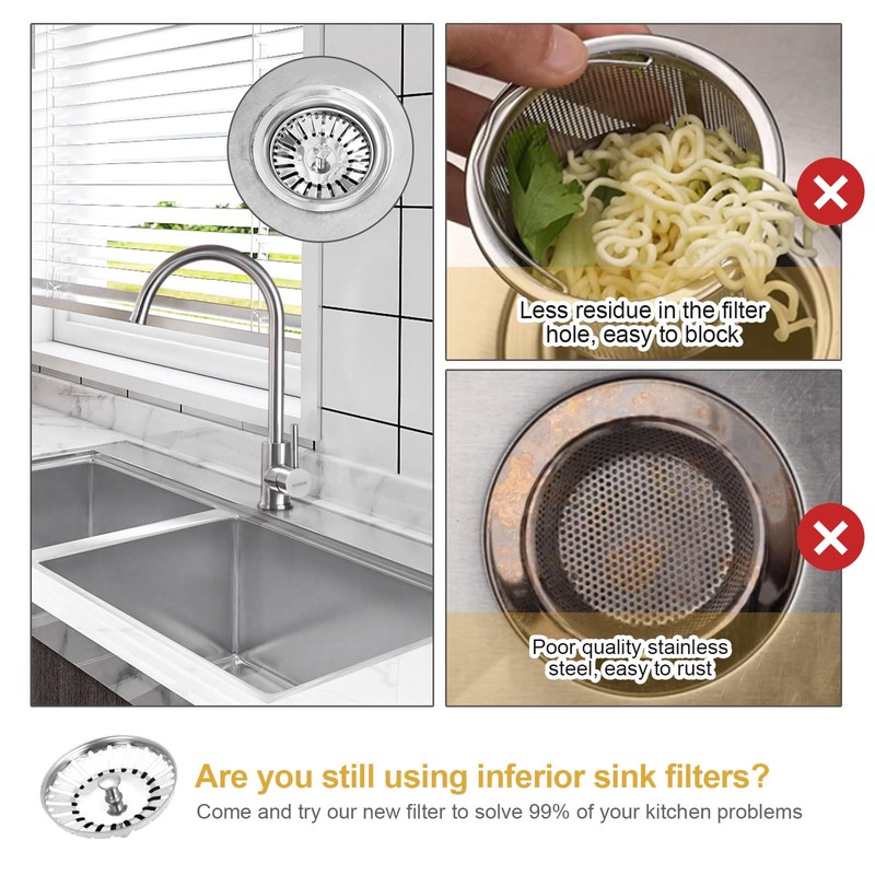 Coolty Pack of 2 Strainer Baskets Sink Diameter 84 mm