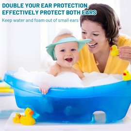 Hair Washing Aids for Kids, Baby Toddler Hair Washing Shield, Shower Cap for Kids with Ear Cover, Baby Safe Shampoo Shield Shower Caps （Blue1）