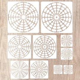 10pcs Mandala Dot Painting Stencils, 5 Sizes Reusable Mandala Stencil Segment Mandala Template for Dotting Painting Tools Set for Paper Wall Wood Canvas DIY Painting Art Projects