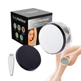 2-in-1 Crystal Hair and Callus Remover for Men and Women, Reusable Magic Crystal Hair Eraser for Painless Exfoliation, Perfect for Hair Removal on Back, Arms, and Legs (Black)