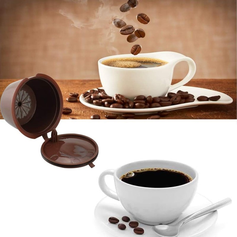 Reusable Coffee Pods,6 Pieces of Coffee Capsule Cups, with 1