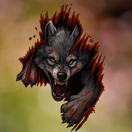 Wolf Breakthrough Wall Decal – 7in x 7in – Fierce 3D Animal Sticker for Car Window & Glass – Waterproof Vinyl Removable Decor