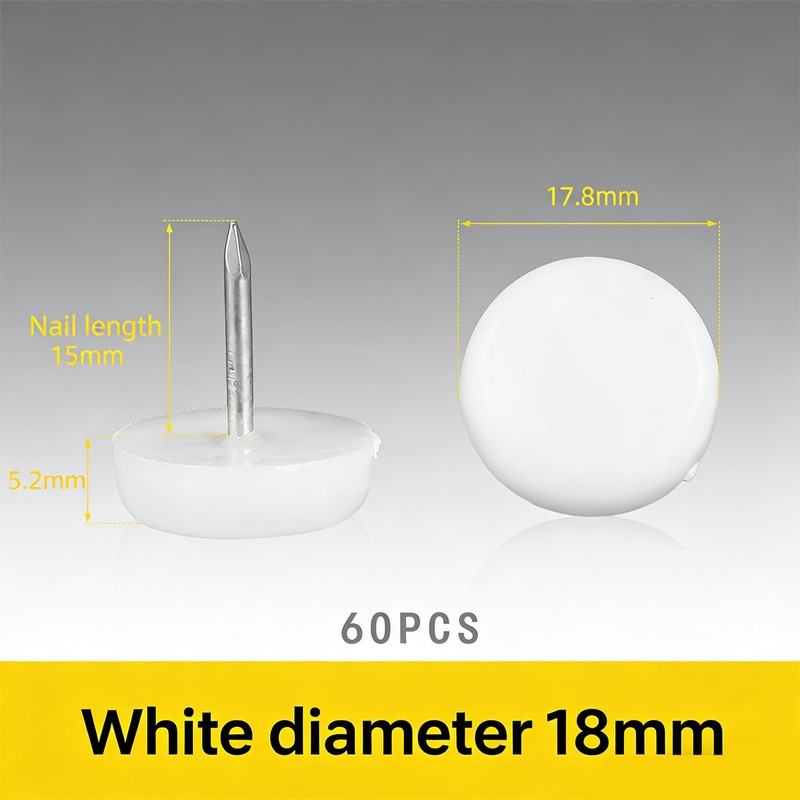Plastic Feet for Furniture, 60 PCS ChairLeg Floor Protector,18mm Plastic