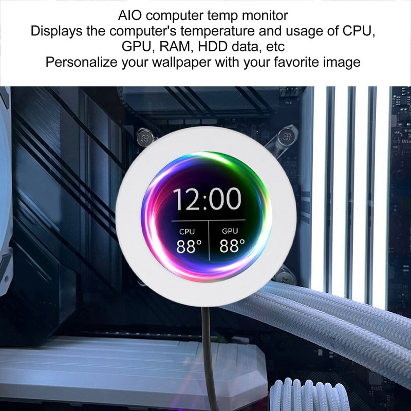 2.1 Inch AIO Computer Temp Monitor CPU Cooler LCD Display