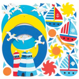 Baker Ross AW456 Seaside Wreath Decoration Kits (Pack of 3)