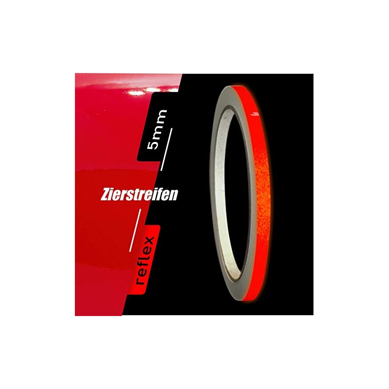 siviwonder Decorative Strips Red Reflective Reflective Sticker 5 mm Length