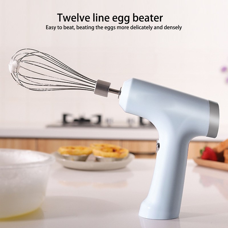 USB Charging Cordless Egg Whisk Adjustable Stainless Steel Electric Hand