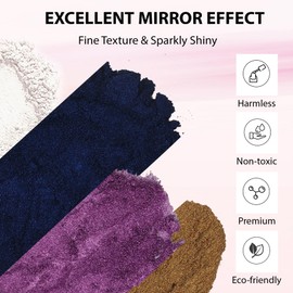 Chrome Nail Powder, 2g Nail Chrome Powder - Mirror Effect Metallic Kit for Nail Art Decoration, Resin Craft etc. (Light Blue)